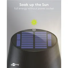goobay Kabellose LED-Tischleuchte Solar Schwarz
