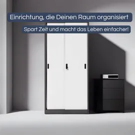 Jan Nowak DELUKE Aktenschrank 185 x 90 x 40 cm Anthrazit/Weiß