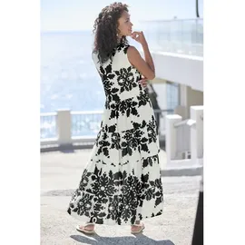VIVANCE Maxikleid Schwarz/Creme bedruckt 36