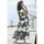 VIVANCE Maxikleid Schwarz/Creme bedruckt 36