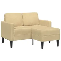 vidaXL 2-Sitzer-Sofa mit Chaiselongue L-Form Hellgrün 125 cm Leinen