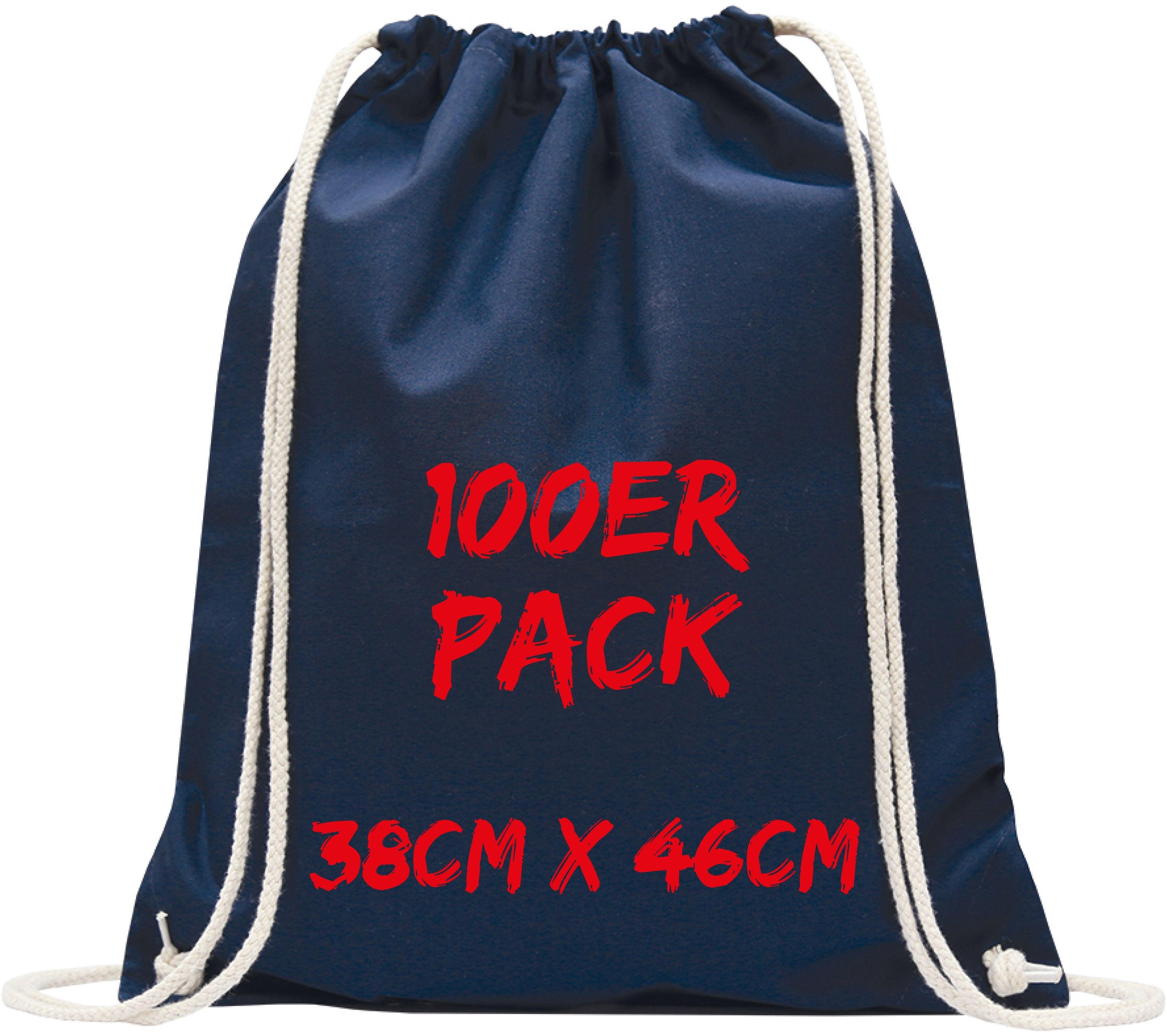 Texxilla Turnbeutel Mehrpack mit robusten Zugbändern, Dunkelblau, dunkelblau