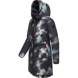 Ragwear Damen Wintermantel Warmer Parka mit Teddyfell wasserdicht und atmungsaktiv Holstic Print YOUMODO Black Gr. M - M