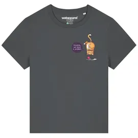 wat? APPAREL T-Shirt Funny Cat in Grau | Gr.: 38