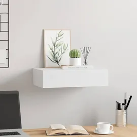 vidaXL Wandregal mit Schublade 40 x 23,5 x 10 cm Weiß