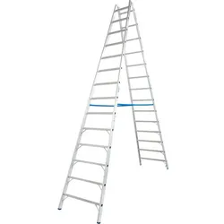 KRAUSE Sprossen-Doppelleiter »STABILO«, Anzahl Sprossen: 28, aus Aluminium - silberfarben