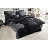 Primera Uni Luxus-Satin Schwarz 200 x 200 cm + 2 x 80 x 80 cm