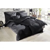 Primera Uni Luxus-Satin Schwarz 200 x 200 cm + 2 x 80 x 80 cm