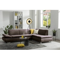 Max Winzer Terrence Sofa 2,5-Sitzer links mit Ecksofa rechts Flachgewebe schoko