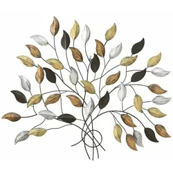 Wand Objekt Relief Eisen Blätter Baum Wohn Zimmer Dekoration Mehrfarbig B 103 cm
