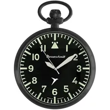 Messerschmitt ME-TAU-4 Taschenuhr mit Kette im Fliegeruhren-Stil Schwarz