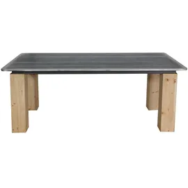 Mendler Esstisch HWC-L76, Tisch Esszimmertisch, Industrial Massiv-Holz MVG-zertifiziert 200x100cm, natur mit Metall-Optik