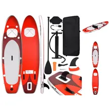 vidaXL SUP-Board-Set Aufblasbar Rot 330x76x10 cm