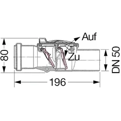 Rückstaudoppelverschluss Staufix DN 50 / DN 70 (Ausführung: Kessel-Rückstauverschluss Staufix 73050 Kunststoff DN50)