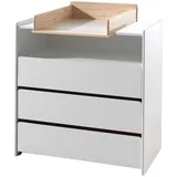 58 aufm Kessel WICKELKOMMODE Karilynn 90x74x106 aus MDF+Holz in Weiß