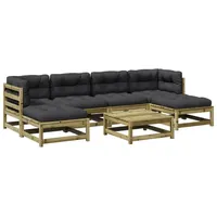 VidaXL 7-tlg. Garten-Sofagarnitur mit Kissen Kiefernholz Imprägniert