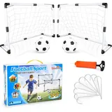 luxuskollektion 2er Set Kinder Fußballtore mit Fußbällen und Luftpumpe