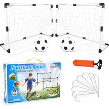 luxuskollektion 2er Set Kinder Fußballtore mit Fußbällen und Luftpumpe