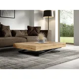Compleo Couchtisch ausziehbar und höhenverstellbar, Modern Design, 120/200 x 80 x 27-80cm braun