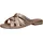 CAPRICE Pantoletten Leder Sommer, Metallisch (Platin Metal.), 39 EU