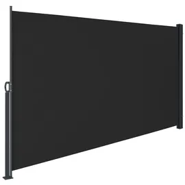 Tectake Aluminium Seitenmarkise 300 x 180 cm Schwarz
