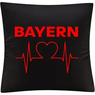 multifanshop Kissenbezug - Bayern - Herzschlag - Druck rot - Kissen
