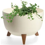 Kadax Blumentopf aus Kunststoff mit drei Einsteckstützen, Creme