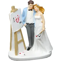 Goldbach Hochzeitspaar mit Staffelei aus Polyresin - I Love You