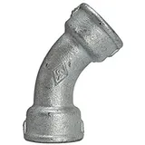 Riegler Bogen 41, 45°, IG/IG, Rp 3/8, schwarzer Temperguss feuerverz.