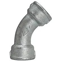 Riegler Bogen 41, 45°, IG/IG, Rp 3/8, schwarzer Temperguss feuerverz.