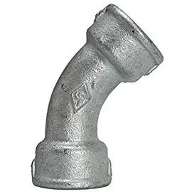 Riegler Bogen 41, 45°, IG/IG, Rp 3/8, schwarzer Temperguss feuerverz.