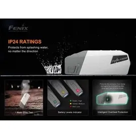 Fenix E-Star Dynamo Taschenlampe, 100 Lumen, dynamobetrieben inklusive NiMH 1,2V 1300mAh Akku