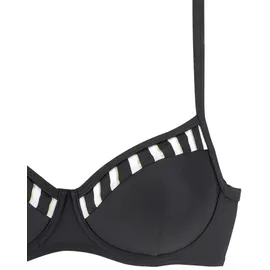 LASCANA Bügel-Bikini Damen Schwarz/Weiß/Goldfarben 44 Cup F