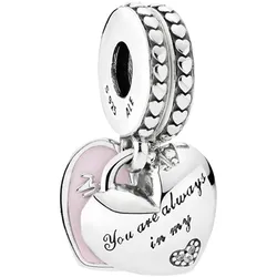 Pandora 792072EN40 Charm-Anhänger Mutter & Tochter Herz Silber