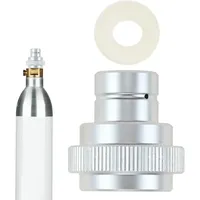 CO2 Quick-Adapter Soda-Stream 425g Zylinder 60L Trapezgewinde Adapter Silber