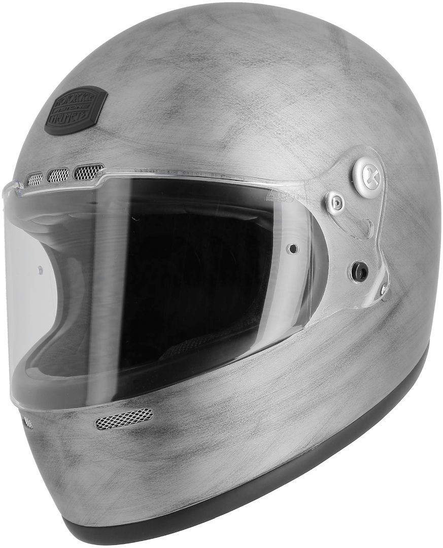 Astone GT Retro Monocolor Helm, grau, Größe S