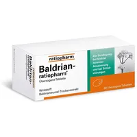 Baldrian-ratiopharm überzogene Tablette: Wirkt beruhigend bei leichter nervöser Anspannung und Schlafstörungen. Mit dem Trockenextrakt aus der Baldrianwurzel. 60 Tabletten