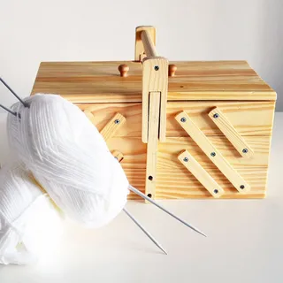 Excellent Nähkästchen Holz Nähkasten Nähkorb Nähkiste Nähbox Klappbar - 5 Fächer