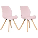 CLP 2er Set Stuhl Luna pink/Samt