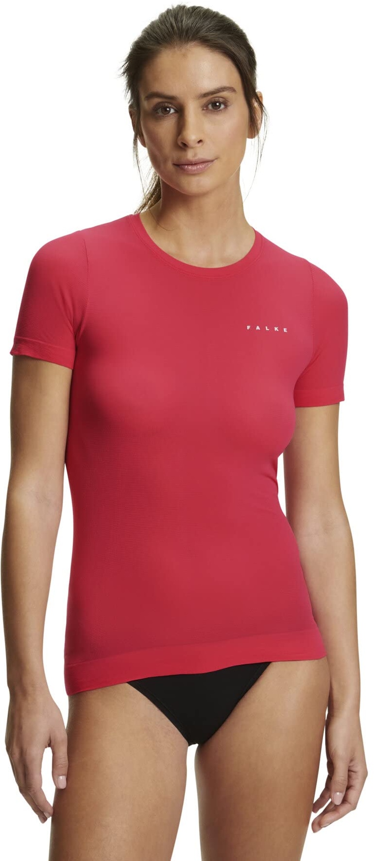 FALKE Damen Baselayer-Shirt Ultralight Cool Round Neck W S/S SH Funktionsmaterial Schnelltrocknend 1 Stück, Rot (Rose 8564), L