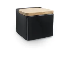 Ibili Quadratischer Salzstreuer 9,9 cm Schwarz unbefüllt