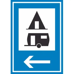 Campingplatz links Schild A5 (148x210mm)