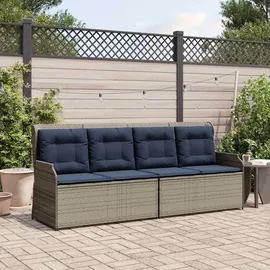 vidaXL Gartenbank 1-tlg 220 x 60 x 85 cm Grau/Marineblau