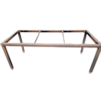 Polyrattan Tischgestell Gartentisch  Tisch Gartenmöbel 190x90cm braun meliert