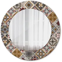 Tulup Spiegel, Mehrfarbig, Grau, Glas, Rund, 50x50x0.4 cm, Spiegel,