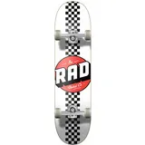 Rad Unisex – Erwachsene Checker Stripe Skateboard, Weiß, 7.75"
