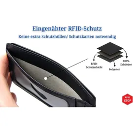 Frentree Frentree® Kartenetui aus Leder, Mini Geldbörse mit RFID Schutz und Sichtfenster für EC Karten und Geldscheine, schlanker Geldbeutel