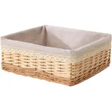 Handgefertigter Weidenkorb (36 x 32 x 13 cm) – Naturbelassen, dekorativ und vielseitig – Perfekt für Regale und Haushaltsorganisation