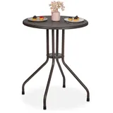 Relaxdays Gartentisch Ø 60 x 73 cm Braun