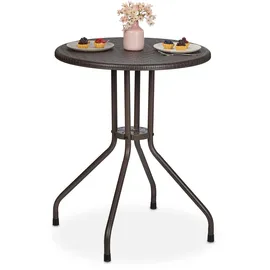 Relaxdays Gartentisch Ø 60 x 73 cm Braun